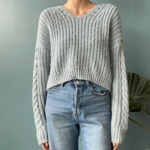 LA Hearts Women Blue Pullover Sweater